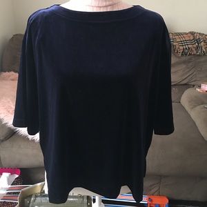 Uniqlo velvet top navy blue